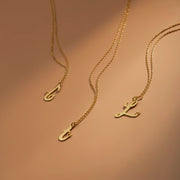 Gold initial Necklace With Tiny Heart Custom Letter Necklaces